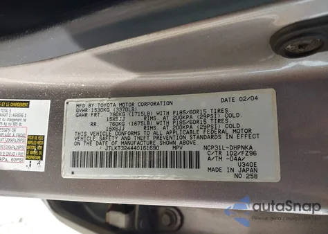 2004 Scion Xb z USA, uszkodzony, nr VIN JTLKT324440161690